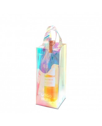 PVC Rainbow Hologram Wine Cooler Bag