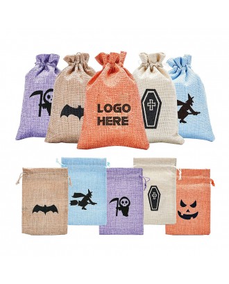 Linen Halloween Candy Bags