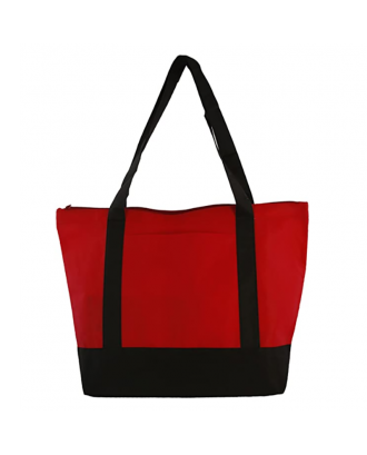 Two-Tone Tote W/Zipper