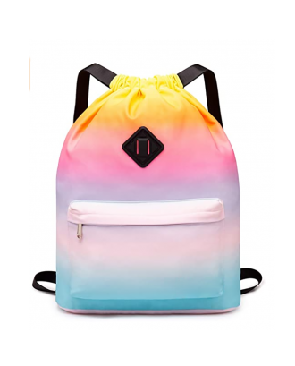 Drawstring Backpack with Shoe Pocket